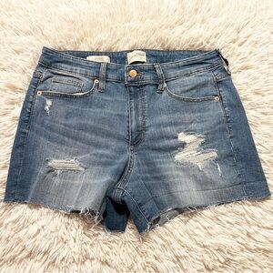 Universal Thread Distressed High Rise Midi Cut-Off Jean Shorts Size 12/31